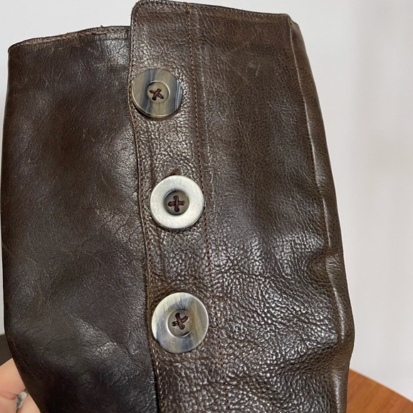Fiorentini + Baker Brown Button Up Boots Heeled Moto Italy 37 - Picture 7 of 15